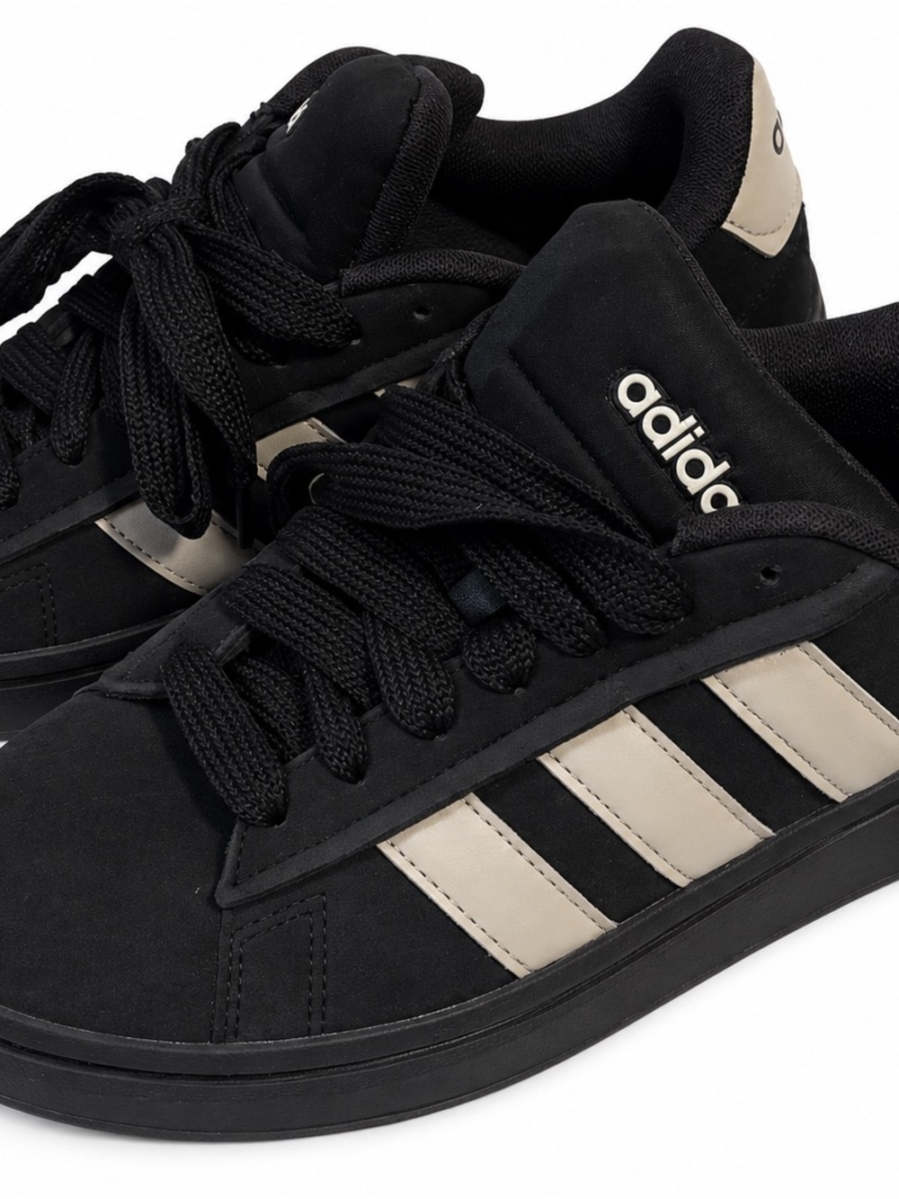 adidas Black Sneakers with grey Stripes